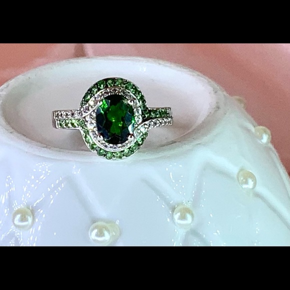 Rare Tsavorite Garnet, Chrome Diopside,Zircon Ring - Picture 2 of 7